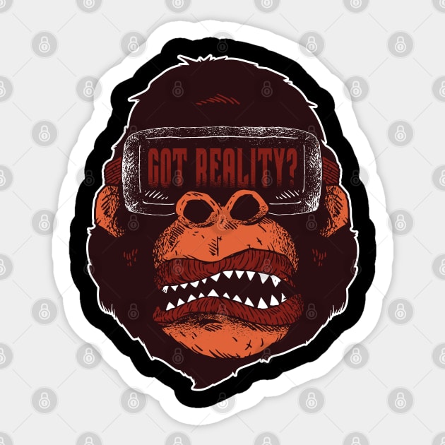 Gorilla with VR headset Sticker by madeinchorley